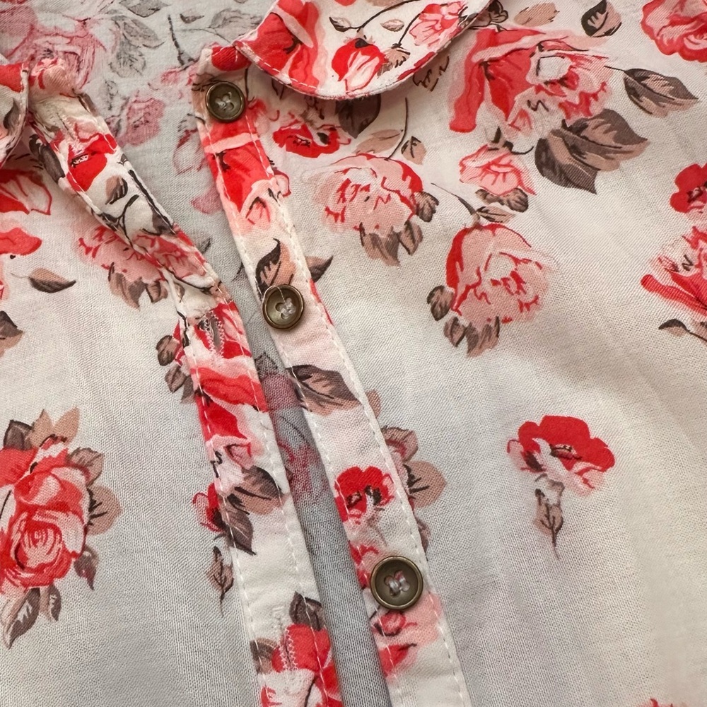 Floral Kids Shirt - Red and Pink